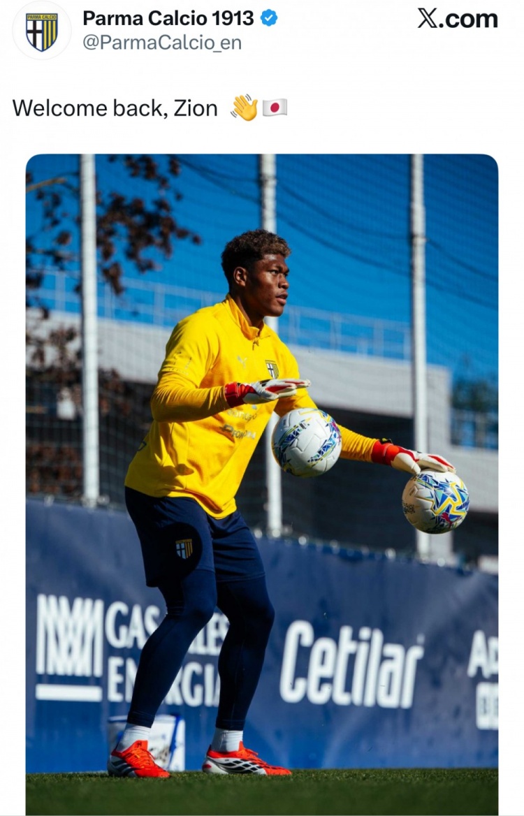 爱游戏网页版-即将复出，帕尔马官推晒铃木彩艳训练照：欢迎回来，彩艳